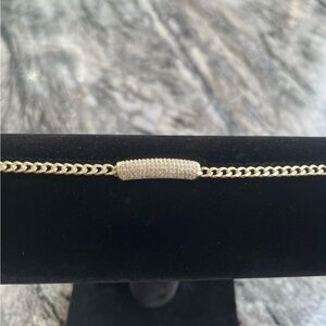 Gold Chain Bracelet with Textured Accent